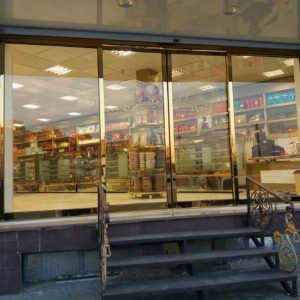 درب اتوماتیک شیشه ای روکش استیل